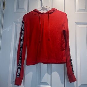 Chill! Red Hooded long sleeved shirt